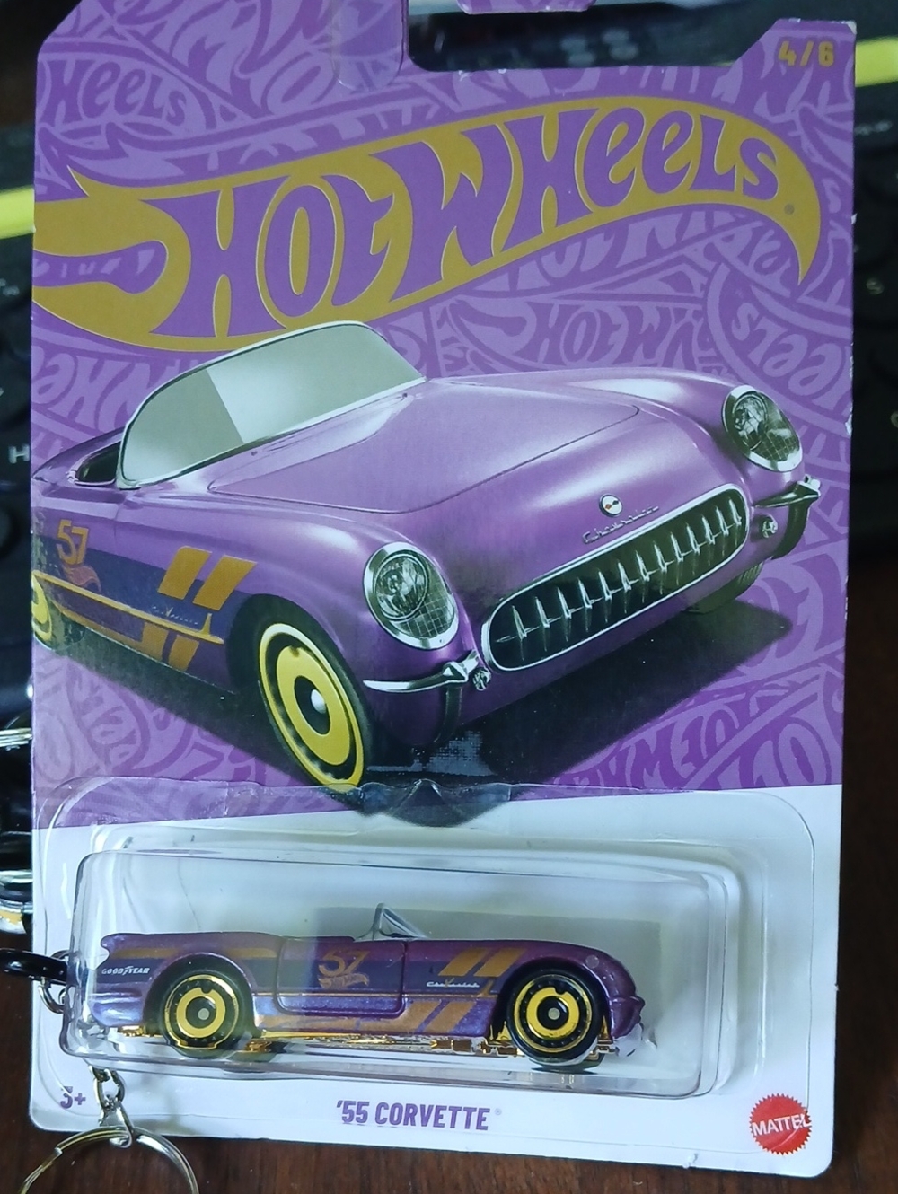 '55 Corvette Keychain- Purple and Gold Toy Car KEYCHAIN